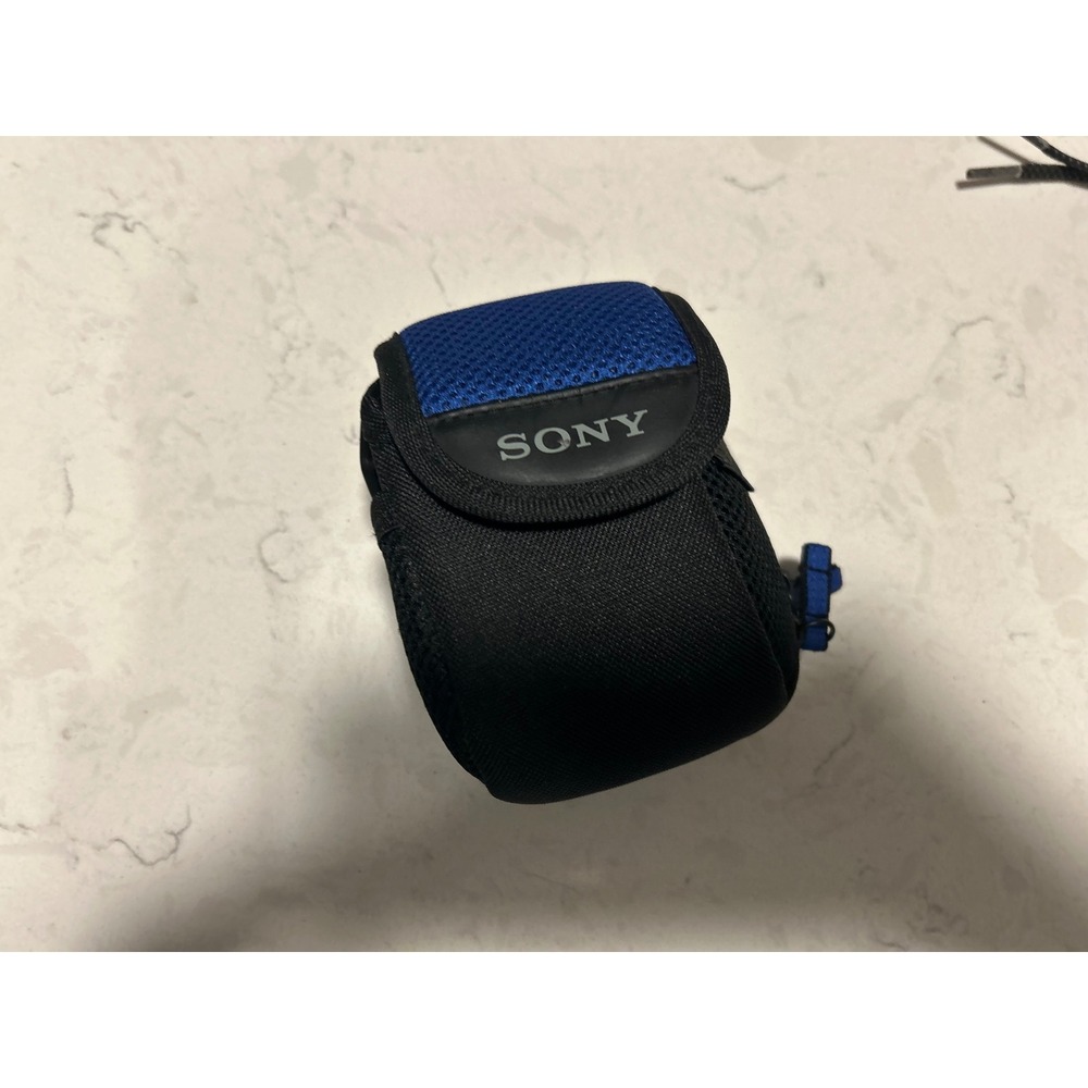 Sony Camera Carrying Case Black Blue Padded Pouch with Shoulder Strap Belt Loop
